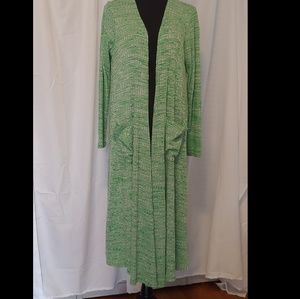 LulaRoe Sarah Open Cardigan Duster Green Size Med
